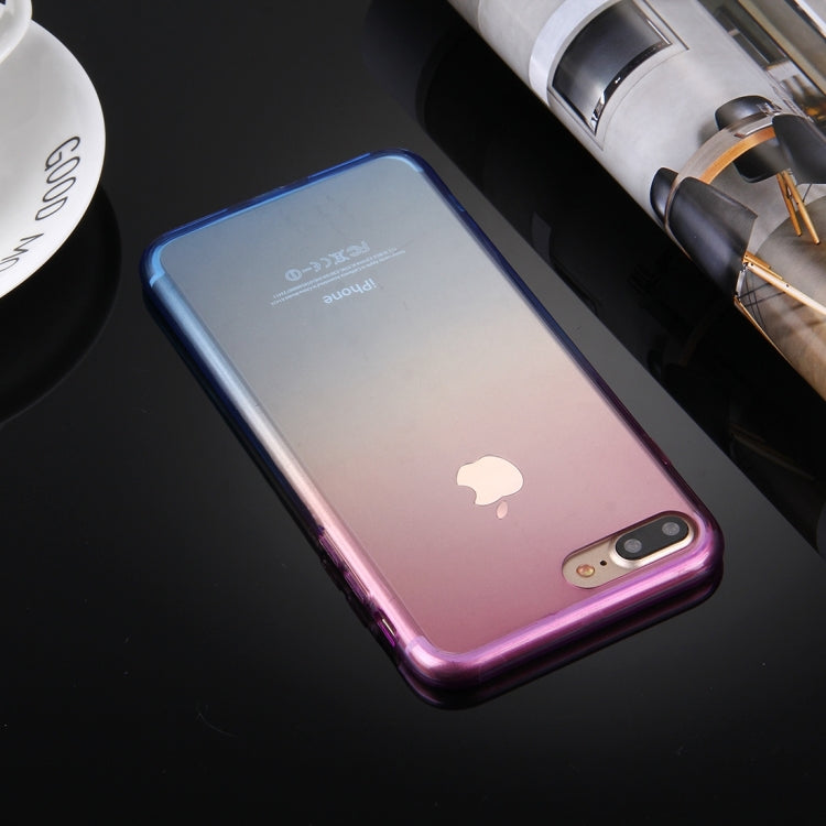 For iPhone 8 Plus & 7 Plus   Stylish Clear Crystal Gradient Color Acrylic + TPU Protective Case Back Cover