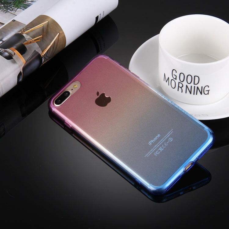 For iPhone 8 Plus & 7 Plus   Stylish Clear Crystal Gradient Color Acrylic + TPU Protective Case Back Cover