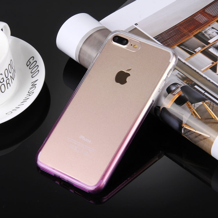 For iPhone 8 Plus & 7 Plus   Stylish Clear Crystal Gradient Color Acrylic + TPU Protective Case Back Cover