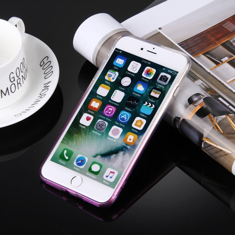 For iPhone 8 Plus & 7 Plus   Stylish Clear Crystal Gradient Color Acrylic + TPU Protective Case Back Cover