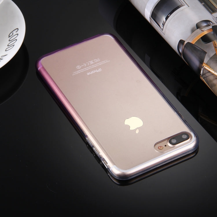 For iPhone 8 Plus & 7 Plus   Stylish Clear Crystal Gradient Color Acrylic + TPU Protective Case Back Cover