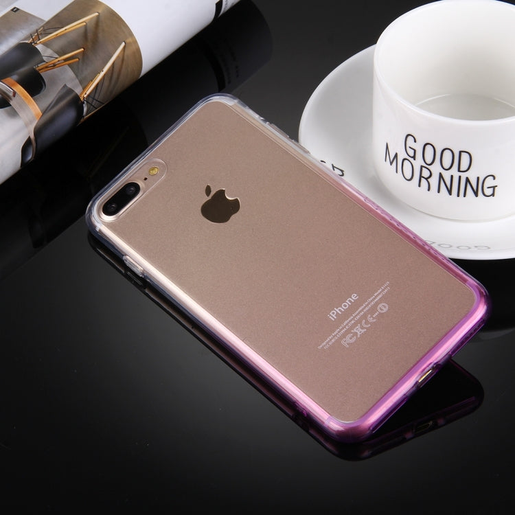 For iPhone 8 Plus & 7 Plus   Stylish Clear Crystal Gradient Color Acrylic + TPU Protective Case Back Cover