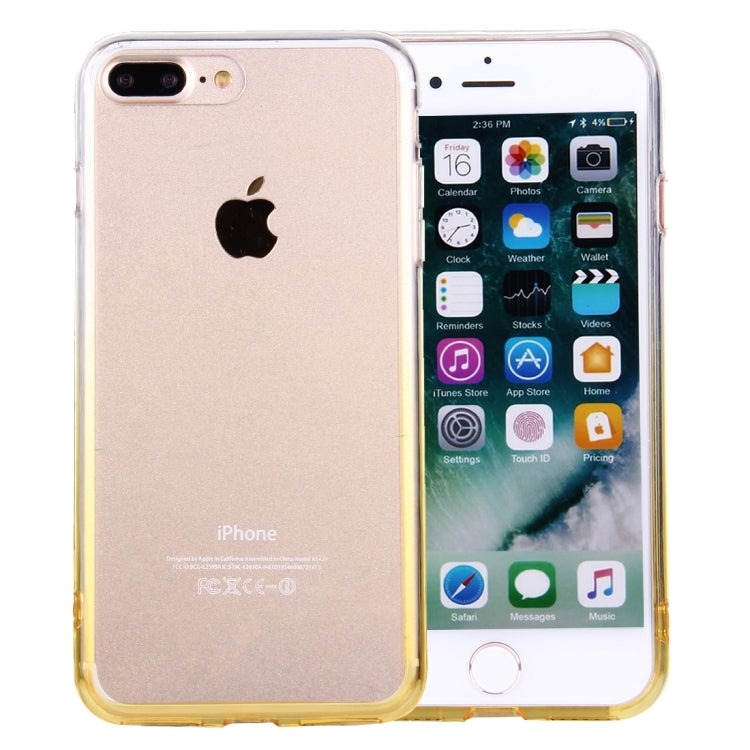 For iPhone 8 Plus & 7 Plus   Stylish Clear Crystal Gradient Color Acrylic + TPU Protective Case Back Cover