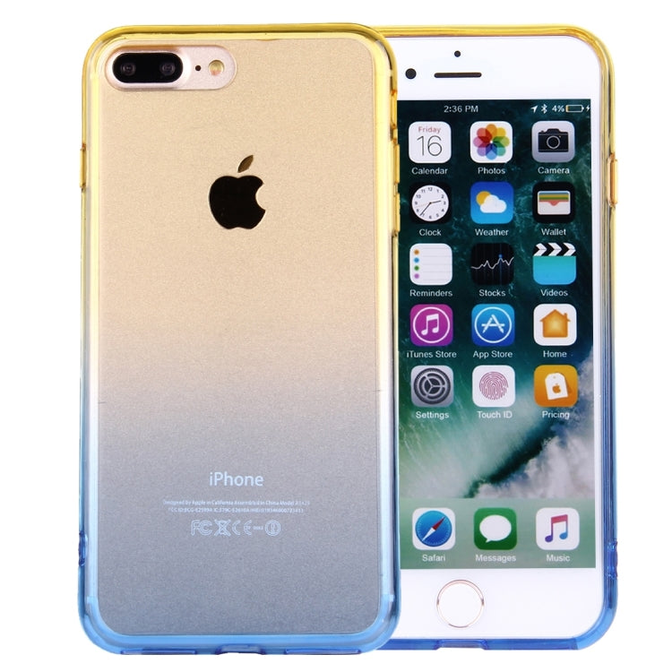 For iPhone 8 Plus & 7 Plus   Stylish Clear Crystal Gradient Color Acrylic + TPU Protective Case Back Cover