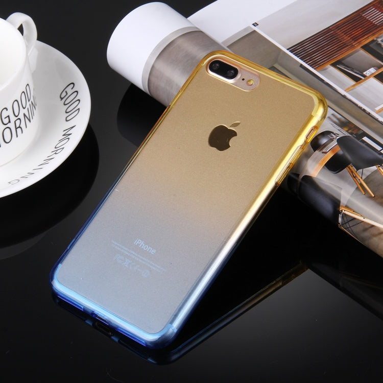 For iPhone 8 Plus & 7 Plus   Stylish Clear Crystal Gradient Color Acrylic + TPU Protective Case Back Cover