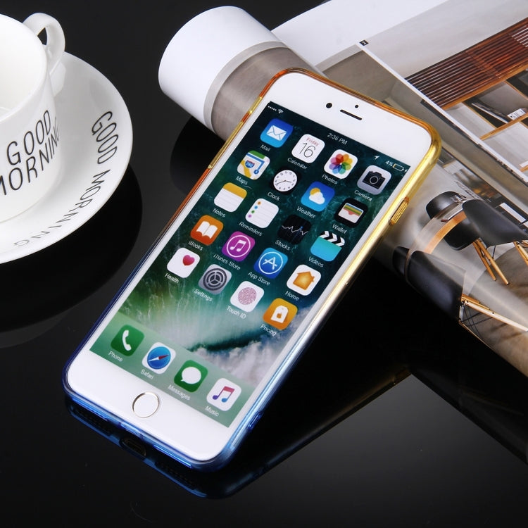 For iPhone 8 Plus & 7 Plus   Stylish Clear Crystal Gradient Color Acrylic + TPU Protective Case Back Cover