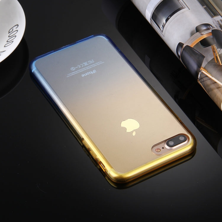 For iPhone 8 Plus & 7 Plus   Stylish Clear Crystal Gradient Color Acrylic + TPU Protective Case Back Cover