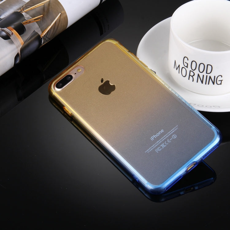 For iPhone 8 Plus & 7 Plus   Stylish Clear Crystal Gradient Color Acrylic + TPU Protective Case Back Cover