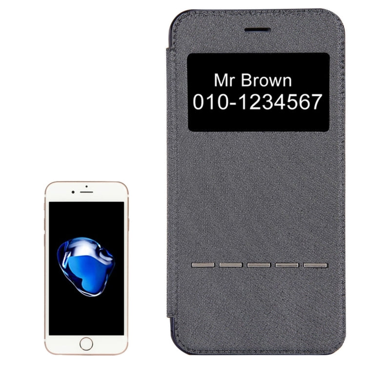 For iPhone 8 Plus & 7 Plus   Cross Texture Electroplating TPU Back Cover Horizontal Flip Leather Case with Call Display ID