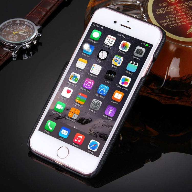 For iPhone 8 Plus & 7 Plus   Snakeskin Texture Paste Skin PC Protective Case with Lion Head Holder