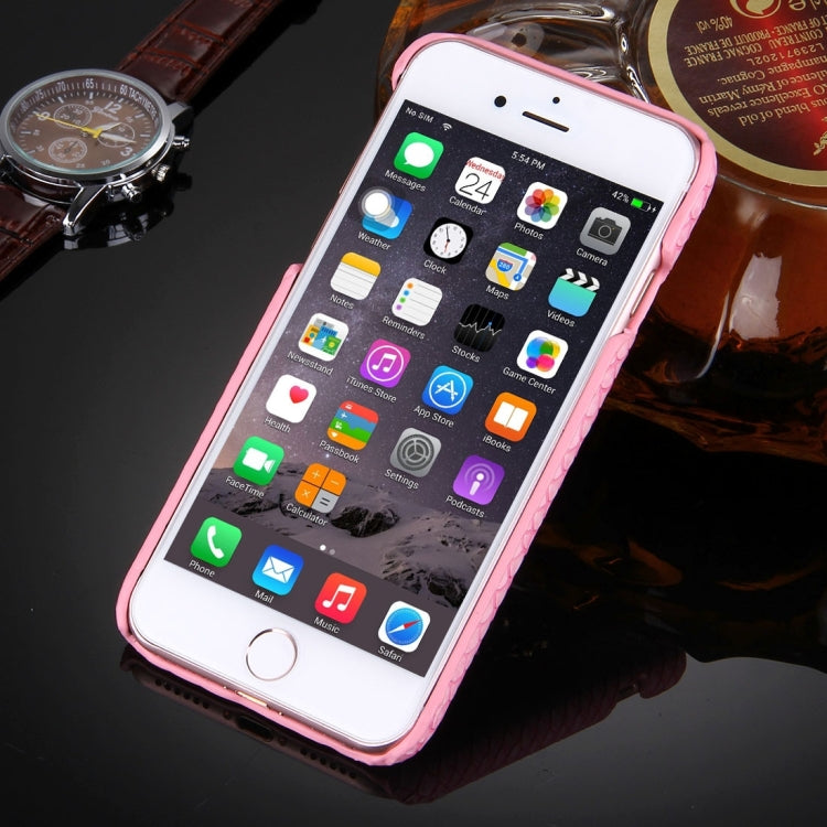 For iPhone 8 Plus & 7 Plus   Snakeskin Texture Paste Skin PC Protective Case with Lion Head Holder