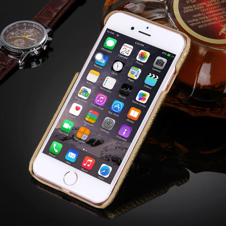 For iPhone 8 Plus & 7 Plus   Snakeskin Texture Paste Skin PC Protective Case with Lion Head Holder