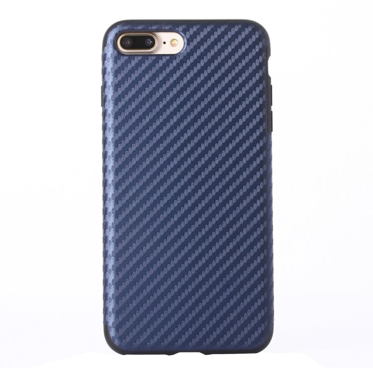 For iPhone 8 Plus & 7 Plus   Artistic Carbon Fibre Texture Soft TPU Protective Back Case
