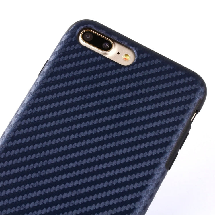 For iPhone 8 Plus & 7 Plus   Artistic Carbon Fibre Texture Soft TPU Protective Back Case