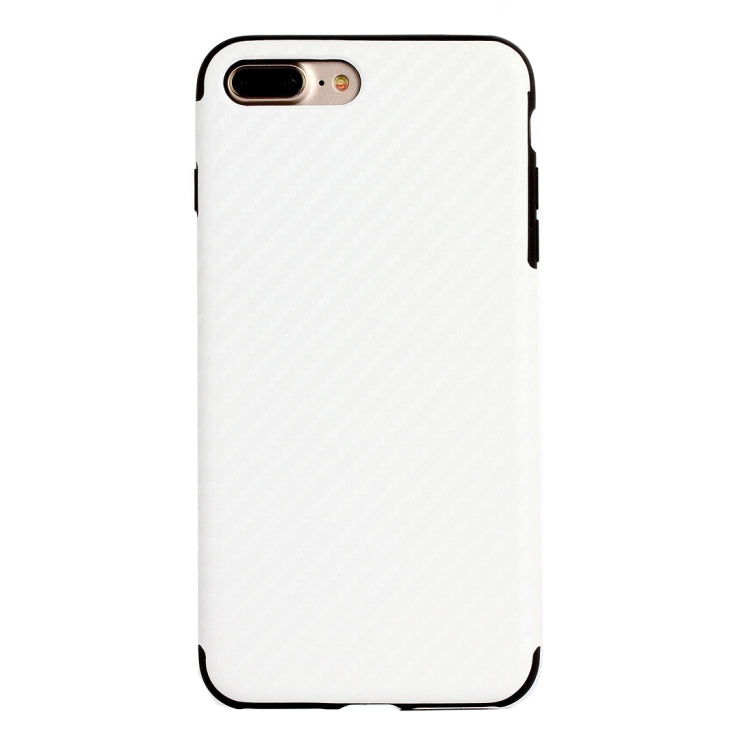For iPhone 8 Plus & 7 Plus   Artistic Carbon Fibre Texture Soft TPU Protective Back Case