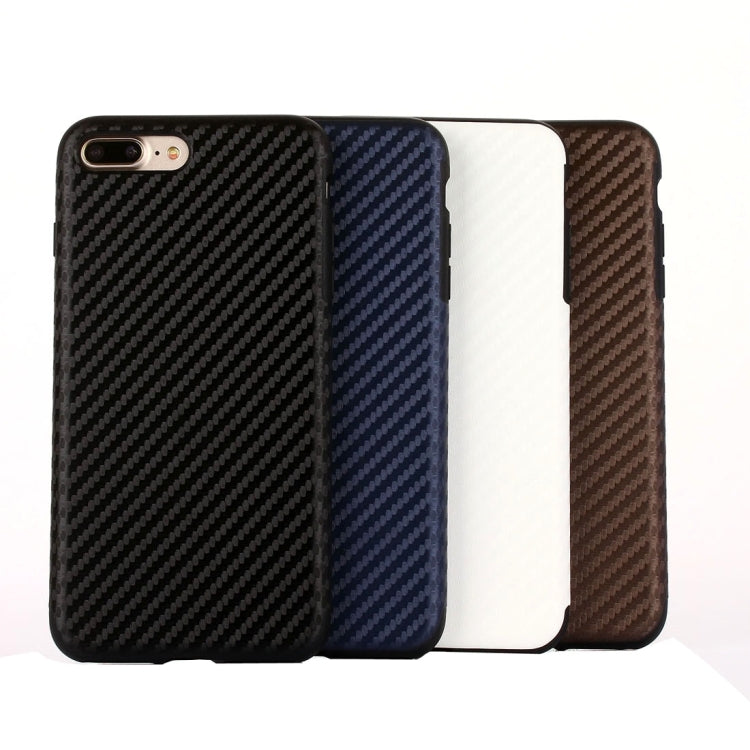 For iPhone 8 Plus & 7 Plus   Artistic Carbon Fibre Texture Soft TPU Protective Back Case