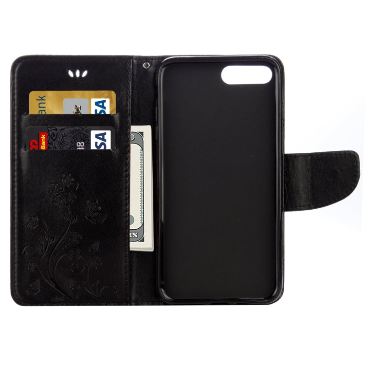 For iPhone 8 Plus & 7 Plus   Flowers Embossing Horizontal Flip Leather Case with Holder & Card Slots & Wallet & Lanyard