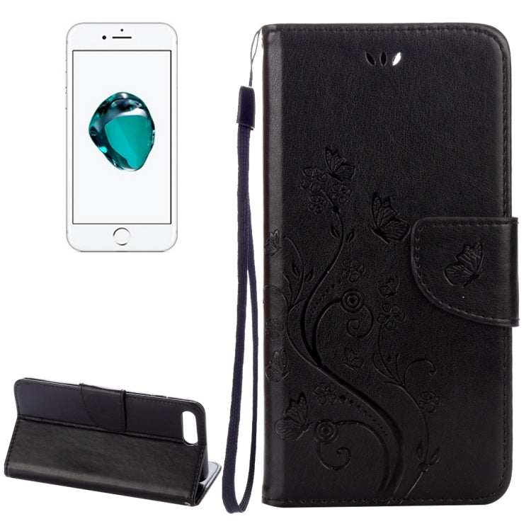 For iPhone 8 Plus & 7 Plus   Flowers Embossing Horizontal Flip Leather Case with Holder & Card Slots & Wallet & Lanyard