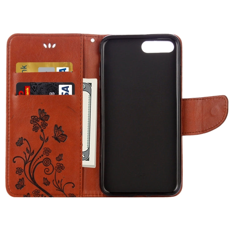 For iPhone 8 Plus & 7 Plus   Flowers Embossing Horizontal Flip Leather Case with Holder & Card Slots & Wallet & Lanyard