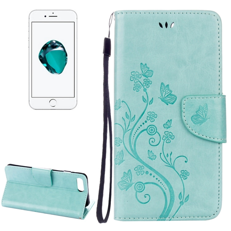 For iPhone 8 Plus & 7 Plus   Flowers Embossing Horizontal Flip Leather Case with Holder & Card Slots & Wallet & Lanyard