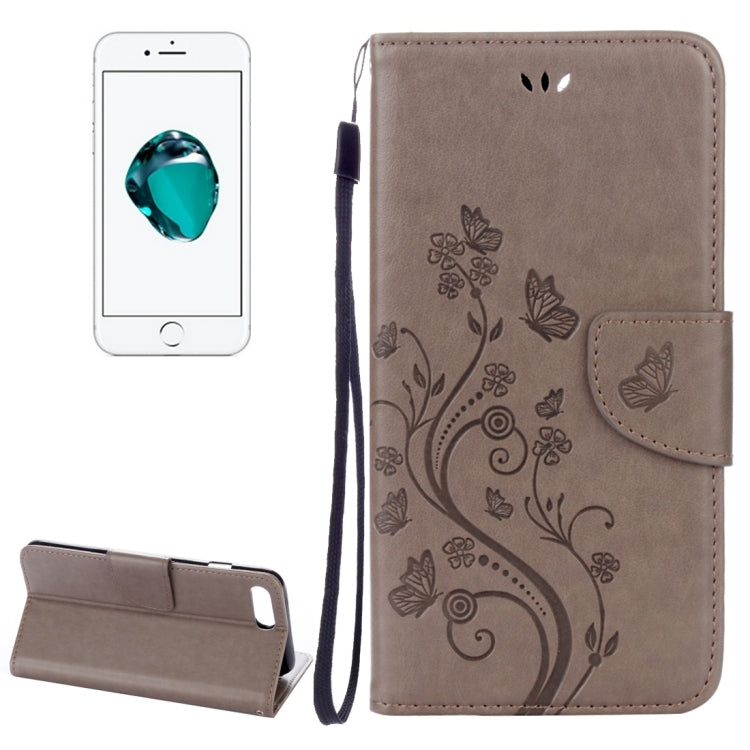 For iPhone 8 Plus & 7 Plus   Flowers Embossing Horizontal Flip Leather Case with Holder & Card Slots & Wallet & Lanyard