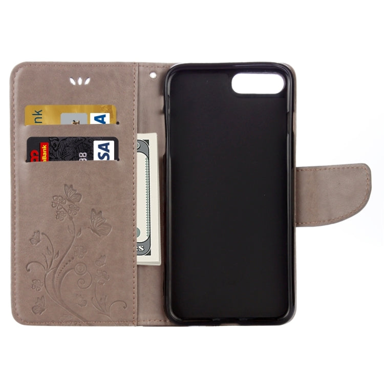 For iPhone 8 Plus & 7 Plus   Flowers Embossing Horizontal Flip Leather Case with Holder & Card Slots & Wallet & Lanyard