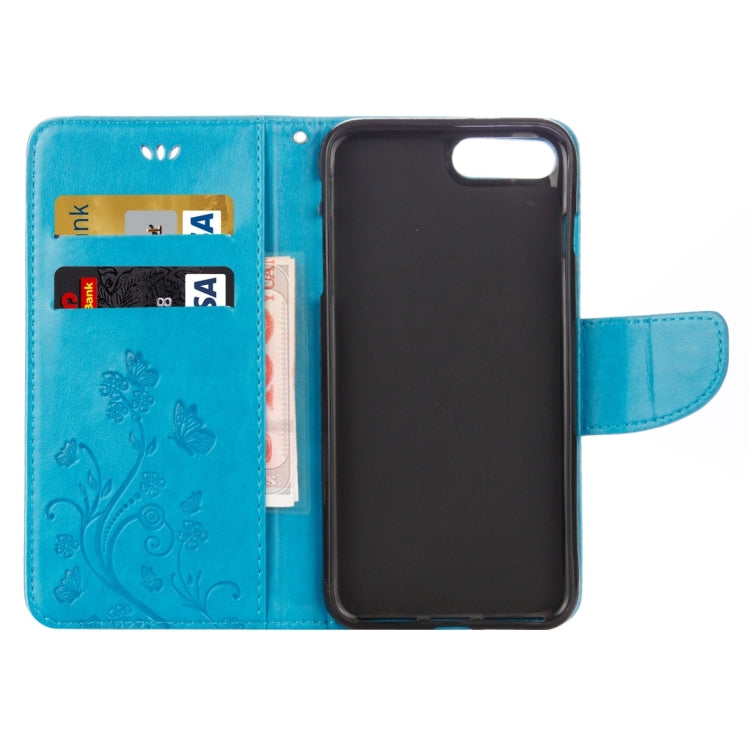 For iPhone 8 Plus & 7 Plus   Flowers Embossing Horizontal Flip Leather Case with Holder & Card Slots & Wallet & Lanyard