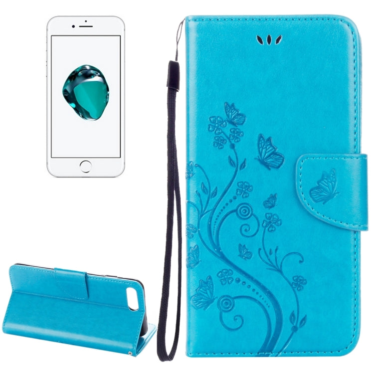 For iPhone 8 Plus & 7 Plus   Flowers Embossing Horizontal Flip Leather Case with Holder & Card Slots & Wallet & Lanyard