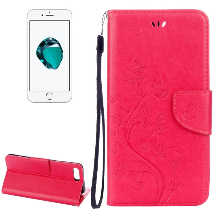 For iPhone 8 Plus & 7 Plus   Flowers Embossing Horizontal Flip Leather Case with Holder & Card Slots & Wallet & Lanyard