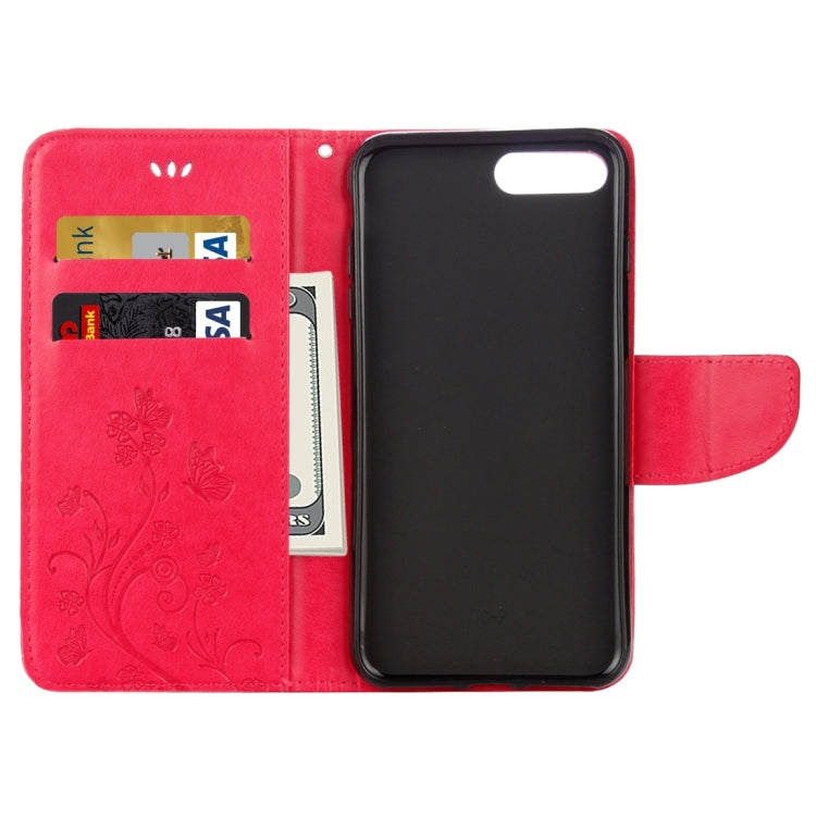 For iPhone 8 Plus & 7 Plus   Flowers Embossing Horizontal Flip Leather Case with Holder & Card Slots & Wallet & Lanyard