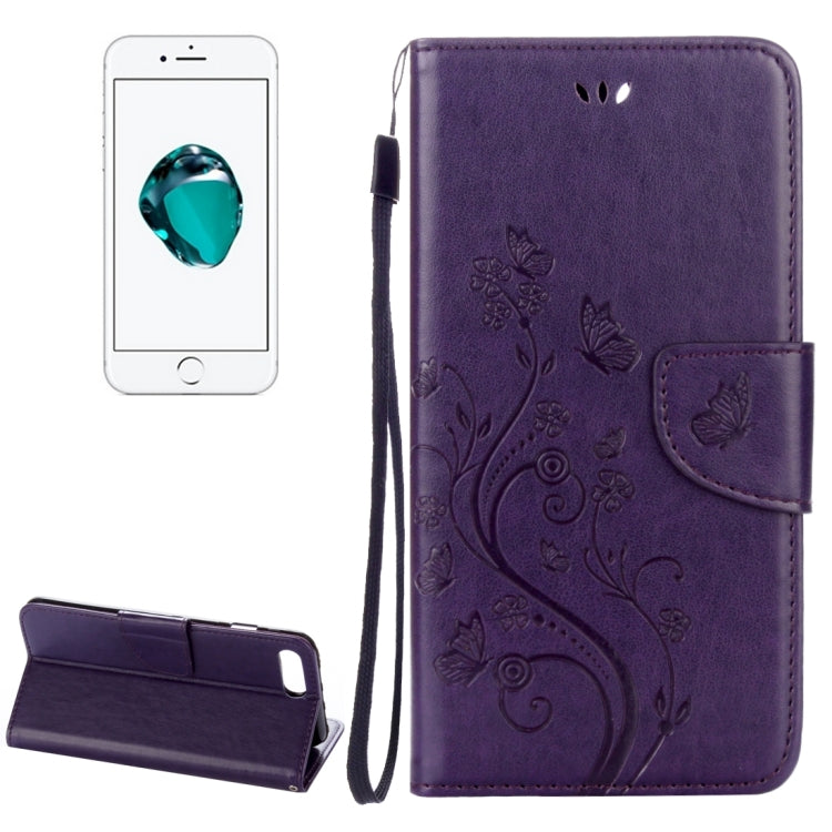 For iPhone 8 Plus & 7 Plus   Flowers Embossing Horizontal Flip Leather Case with Holder & Card Slots & Wallet & Lanyard