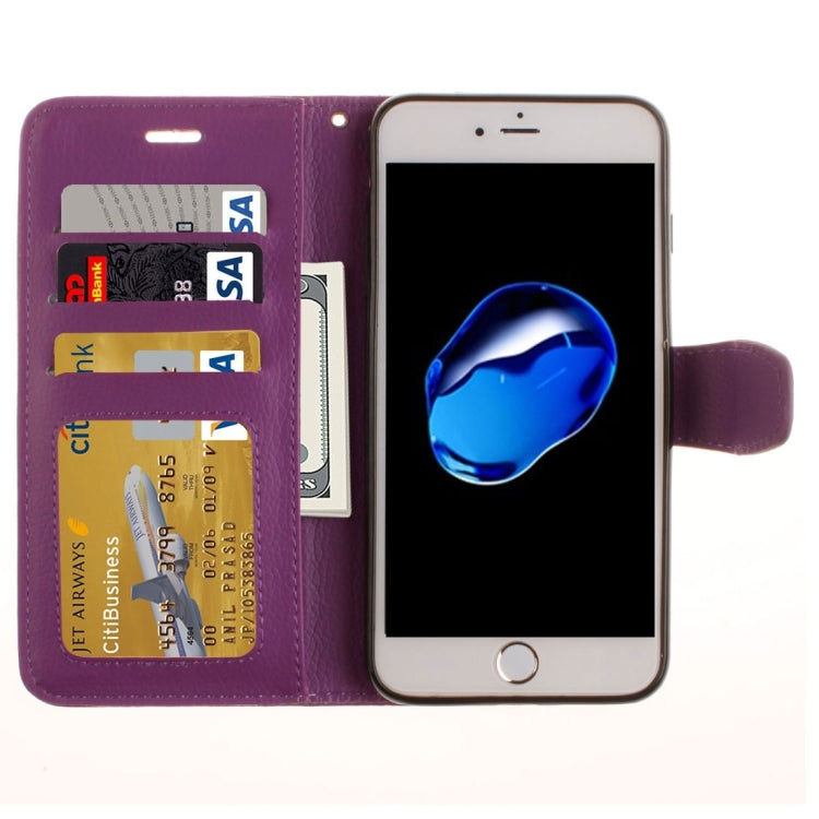 For iPhone 8 Plus & 7 Plus   Litchi Texture Horizontal Flip PU Leather Case with Holder & Card Slots & Wallet