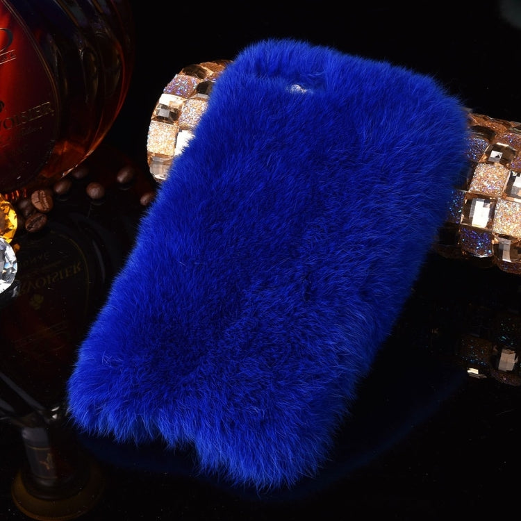 For iPhone 8 Plus & 7 Plus   Genuine Rabbit Hair Diamond Encrusted Thickened PC Protective Case