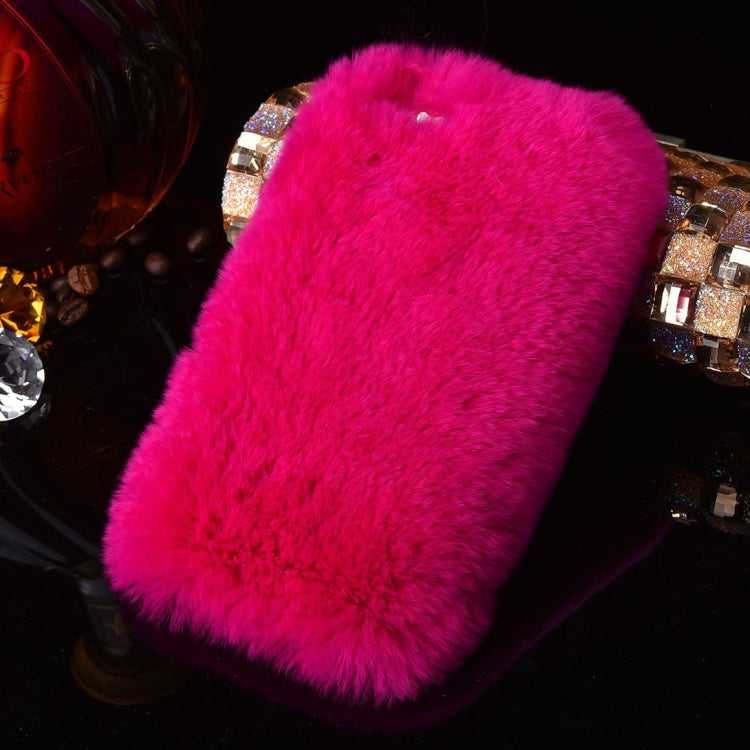 For iPhone 8 Plus & 7 Plus   Genuine Rabbit Hair Diamond Encrusted Thickened PC Protective Case