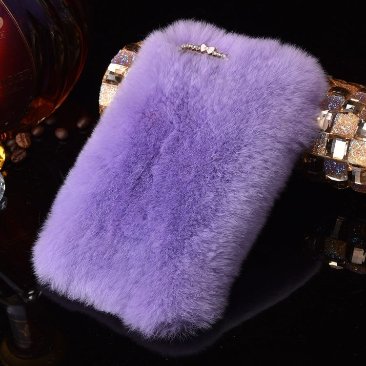 For iPhone 8 Plus & 7 Plus   Genuine Rabbit Hair Diamond Encrusted Thickened PC Protective Case