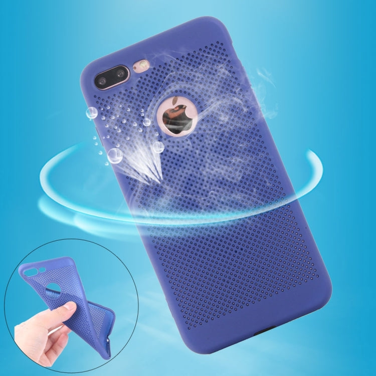 For iPhone 8 Plus & 7 Plus   Heat Dissipation Mesh TPU Protective Back Cover Case