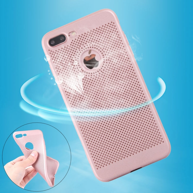 For iPhone 8 Plus & 7 Plus   Heat Dissipation Mesh TPU Protective Back Cover Case