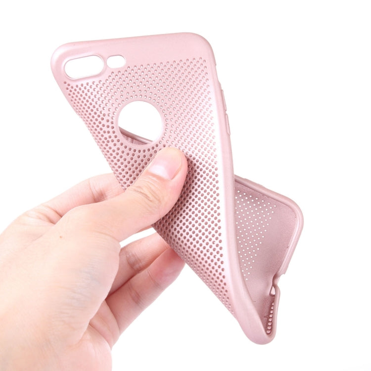 For iPhone 8 Plus & 7 Plus   Heat Dissipation Mesh TPU Protective Back Cover Case
