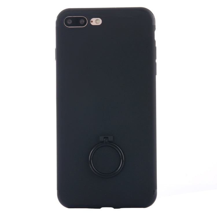 For iPhone 8 Plus & 7 Plus   Ultra Thin Soft TPU Protective Back Cover Case with Ring Holder Stand