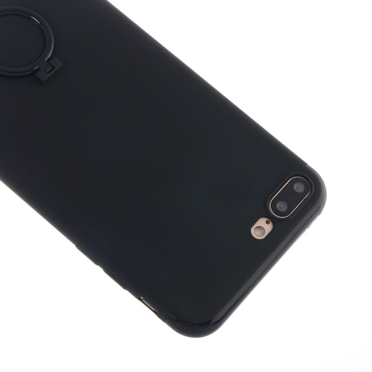 For iPhone 8 Plus & 7 Plus   Ultra Thin Soft TPU Protective Back Cover Case with Ring Holder Stand
