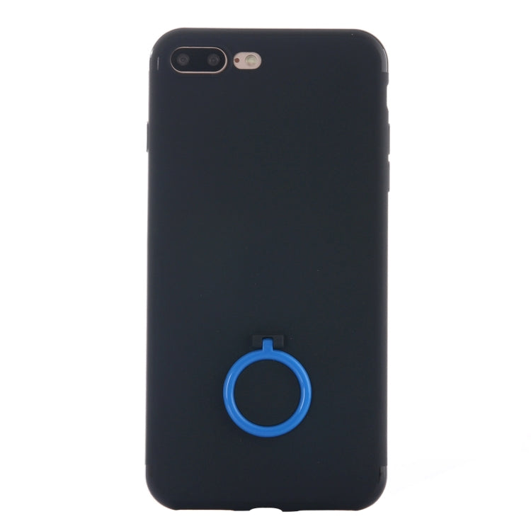 For iPhone 8 Plus & 7 Plus   Ultra Thin Soft TPU Protective Back Cover Case with Ring Holder Stand
