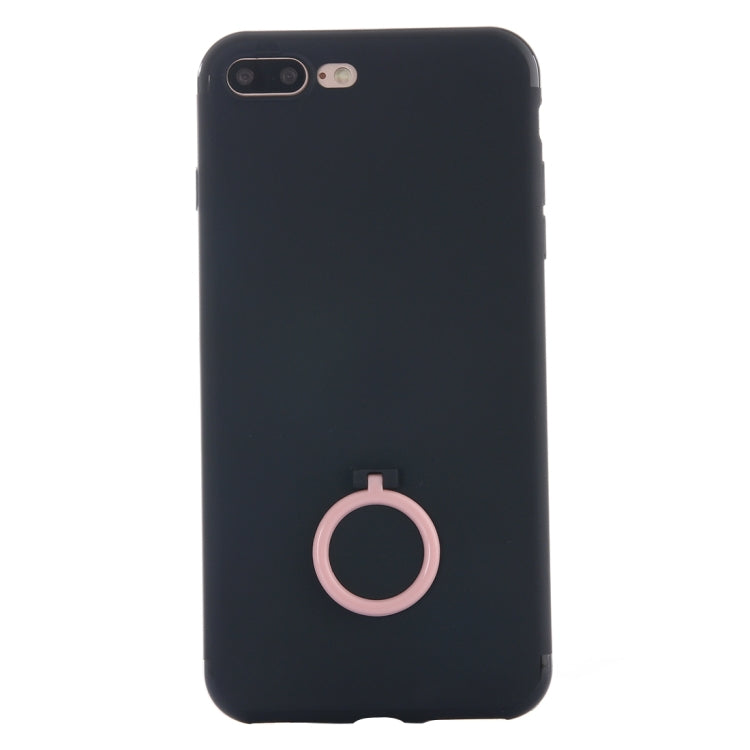 For iPhone 8 Plus & 7 Plus   Ultra Thin Soft TPU Protective Back Cover Case with Ring Holder Stand