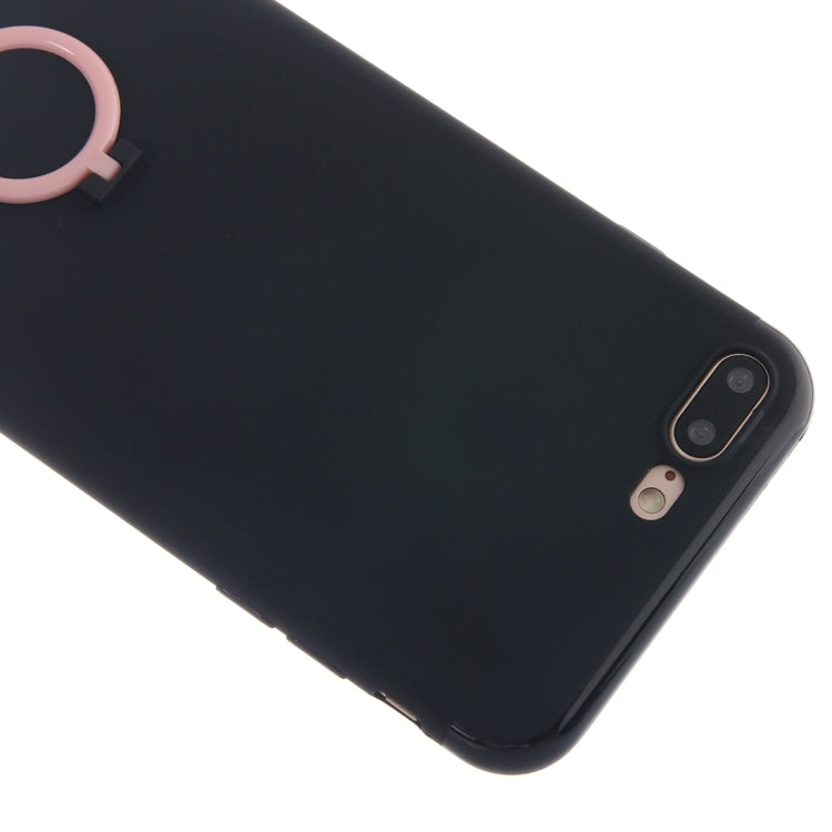 For iPhone 8 Plus & 7 Plus   Ultra Thin Soft TPU Protective Back Cover Case with Ring Holder Stand