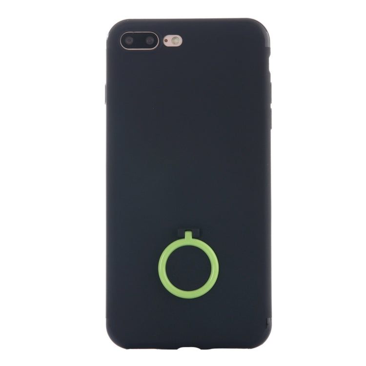 For iPhone 8 Plus & 7 Plus   Ultra Thin Soft TPU Protective Back Cover Case with Ring Holder Stand