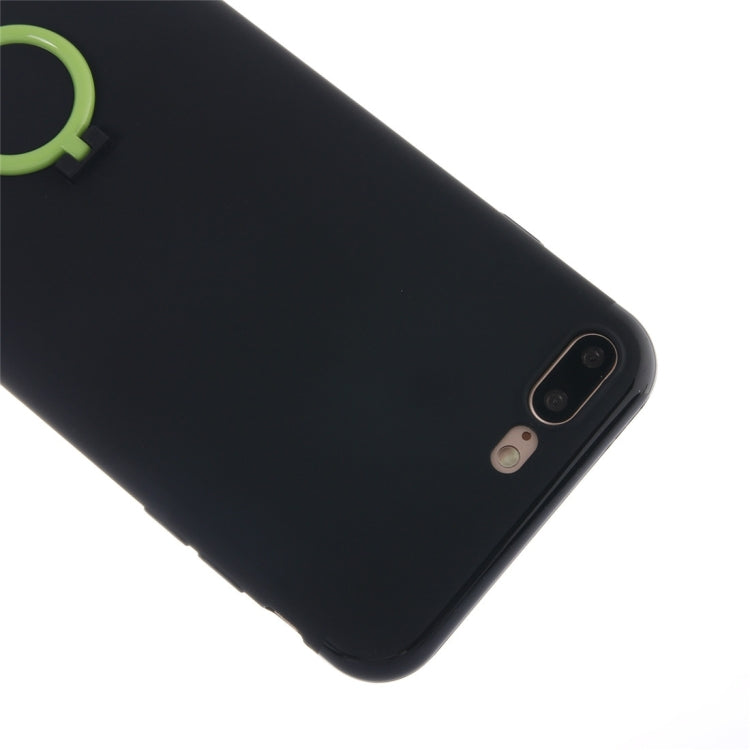 For iPhone 8 Plus & 7 Plus   Ultra Thin Soft TPU Protective Back Cover Case with Ring Holder Stand