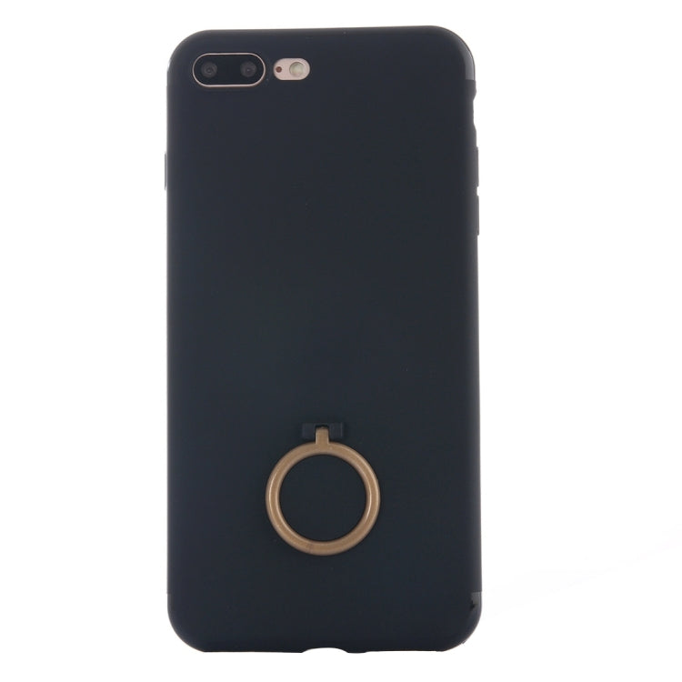 For iPhone 8 Plus & 7 Plus   Ultra Thin Soft TPU Protective Back Cover Case with Ring Holder Stand