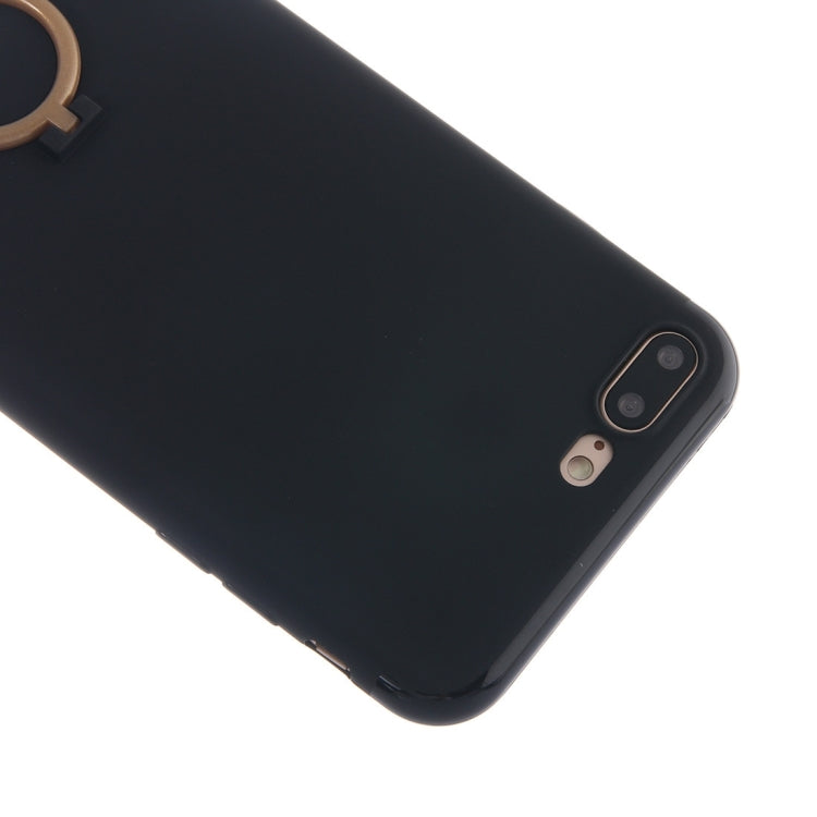 For iPhone 8 Plus & 7 Plus   Ultra Thin Soft TPU Protective Back Cover Case with Ring Holder Stand