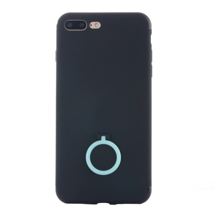 For iPhone 8 Plus & 7 Plus   Ultra Thin Soft TPU Protective Back Cover Case with Ring Holder Stand