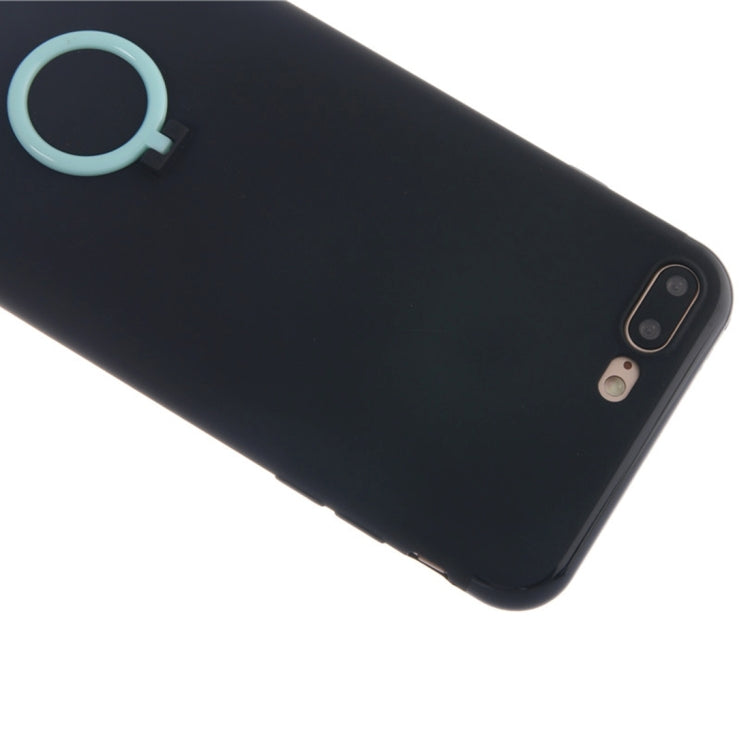 For iPhone 8 Plus & 7 Plus   Ultra Thin Soft TPU Protective Back Cover Case with Ring Holder Stand