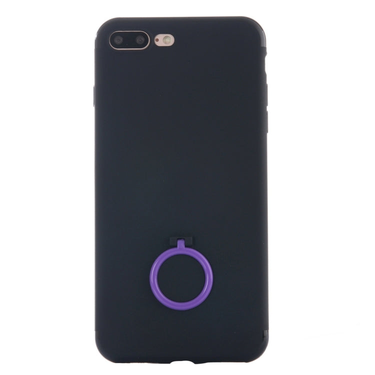 For iPhone 8 Plus & 7 Plus   Ultra Thin Soft TPU Protective Back Cover Case with Ring Holder Stand